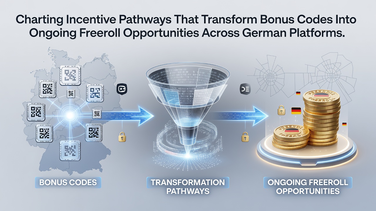 Darstellung von Incentive-Pfaden und Bonus-Code-Transformationen auf deutschen Poker-Plattformen mit grafischen Elementen zu Freerolls