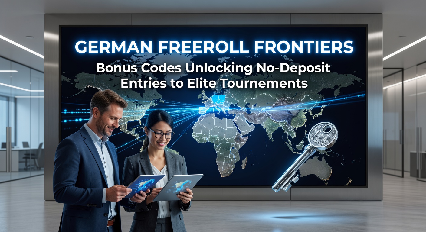 Poker-Spieler am Tisch mit Bonuscode-Overlay, das Freeroll-Eintritte symbolisiert